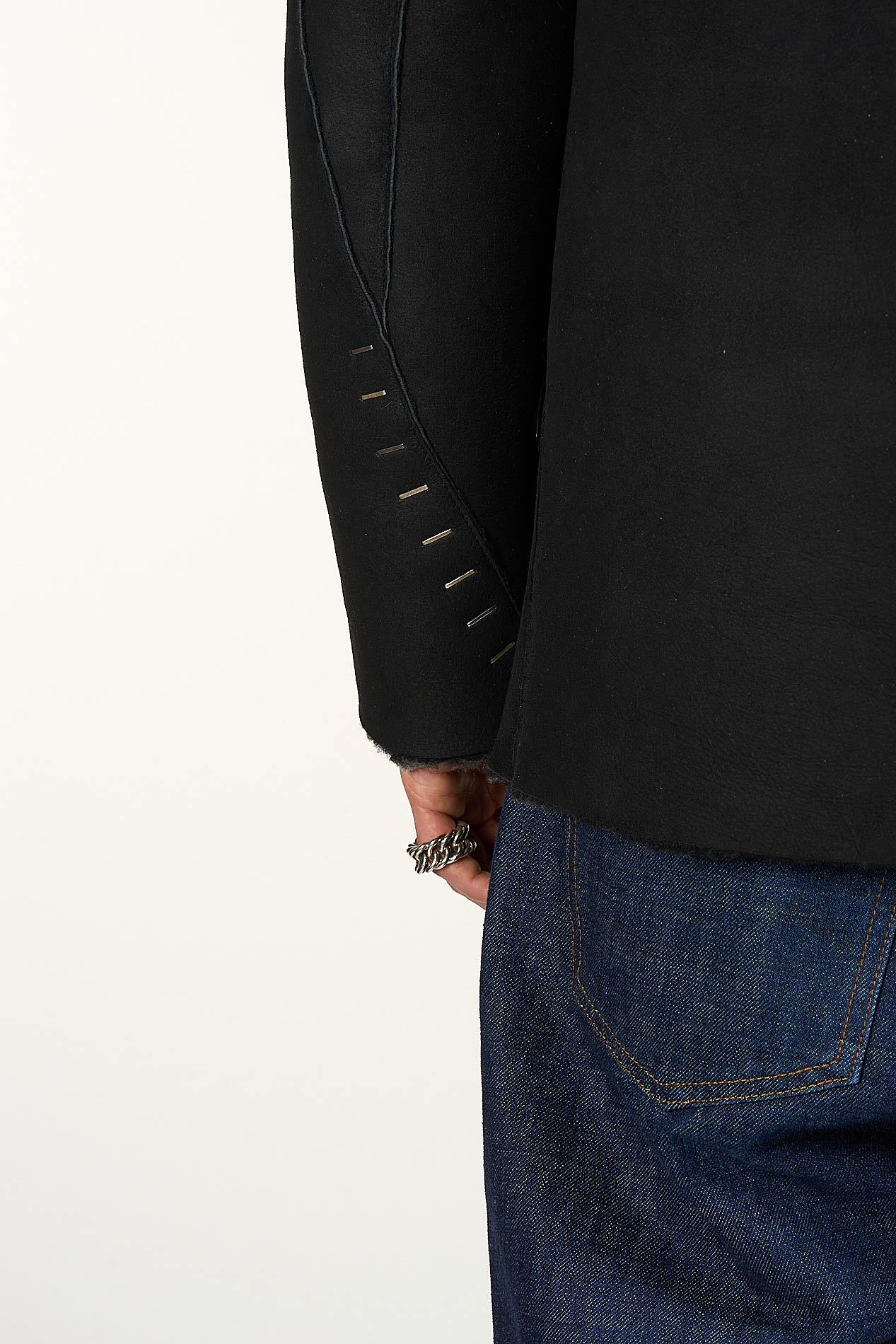 DANIELE BASTA LEATHER AND SILVER JACKET